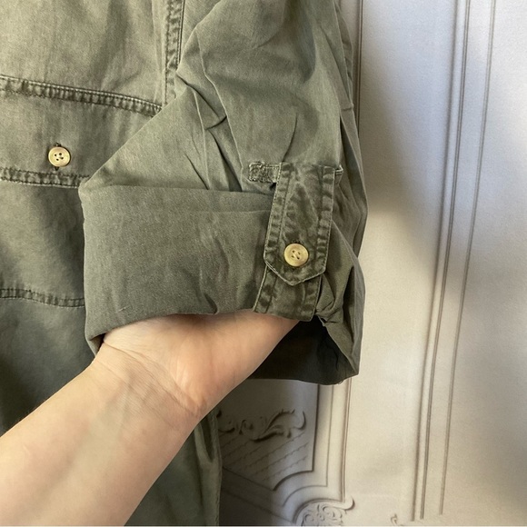 Clearwater Outfitters Mens Olive Khaki Green Long Sleeve Outdoorsman Casual Top - Picture 7 of 10